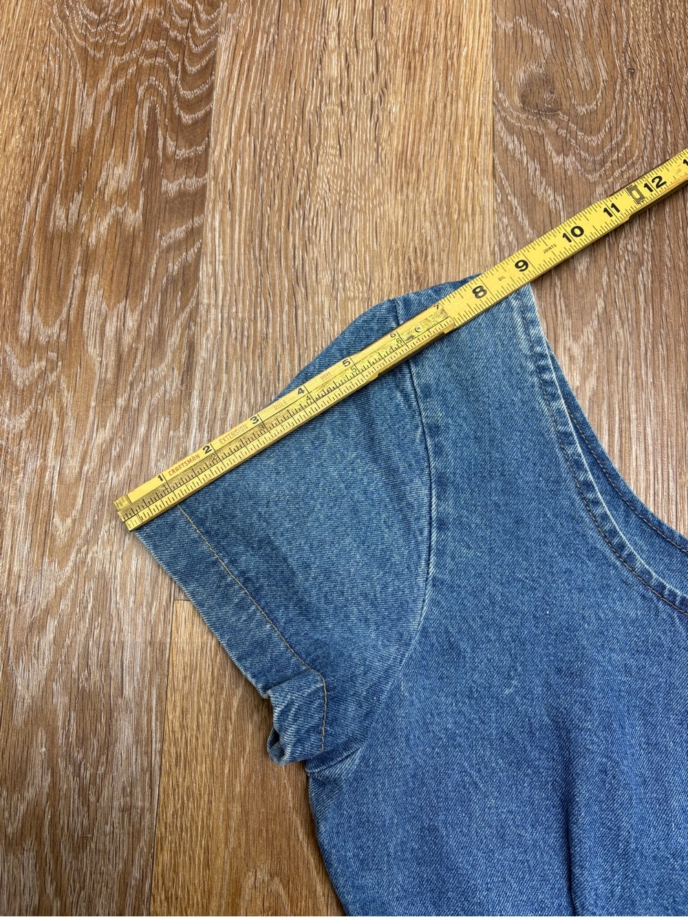 Denim Midi Dress with Front Button Detail - Blue - Picture 4 of 8